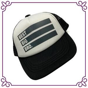 One Baby Trucker Hat Best Big Bro Black & White NEW